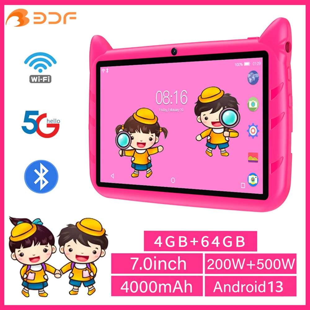 Kids Tablet With Accessories - BDF-Tableta de 7 pulgadas para niños,